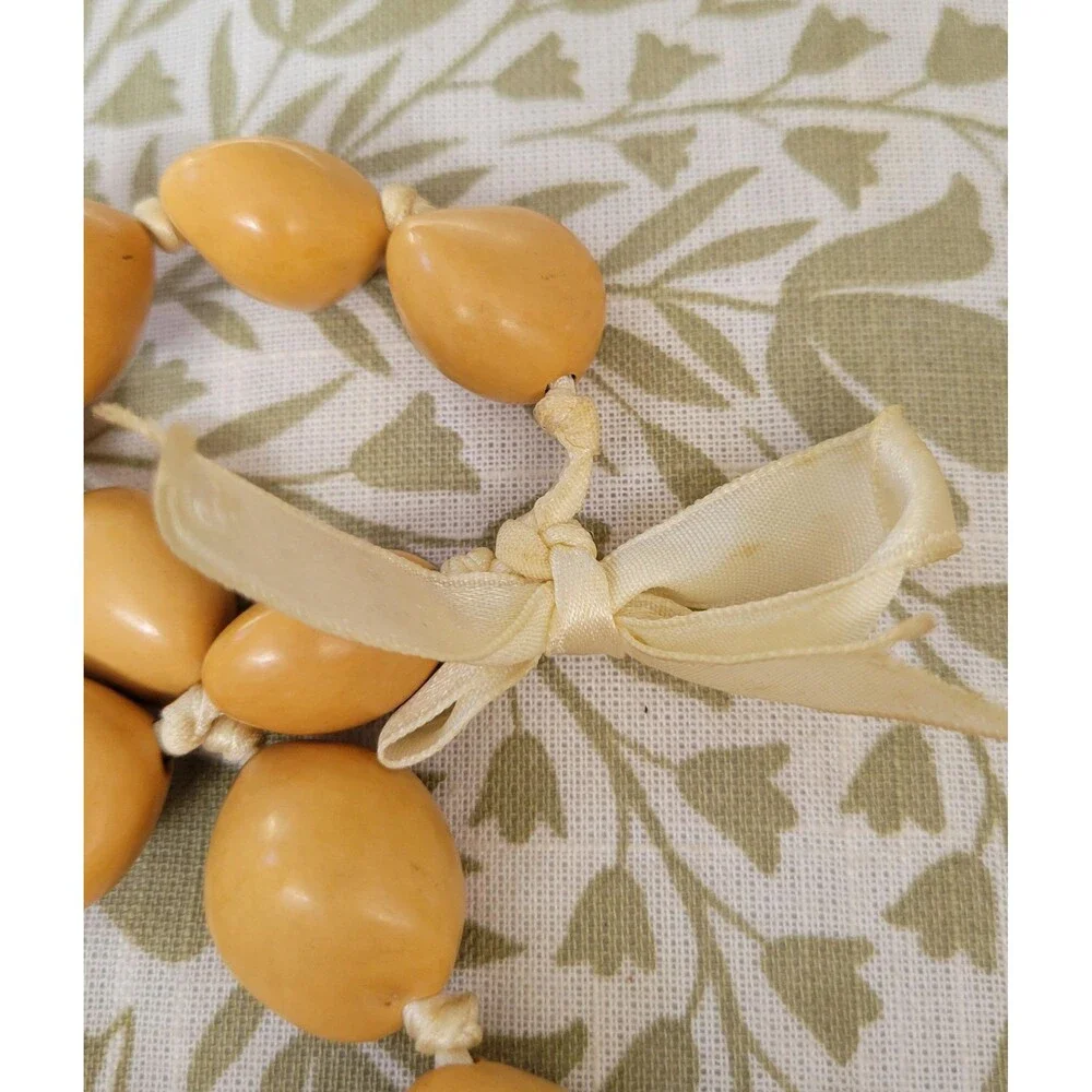 Two Kukui Nut Necklaces - Dark Brown & Light Brown - 18